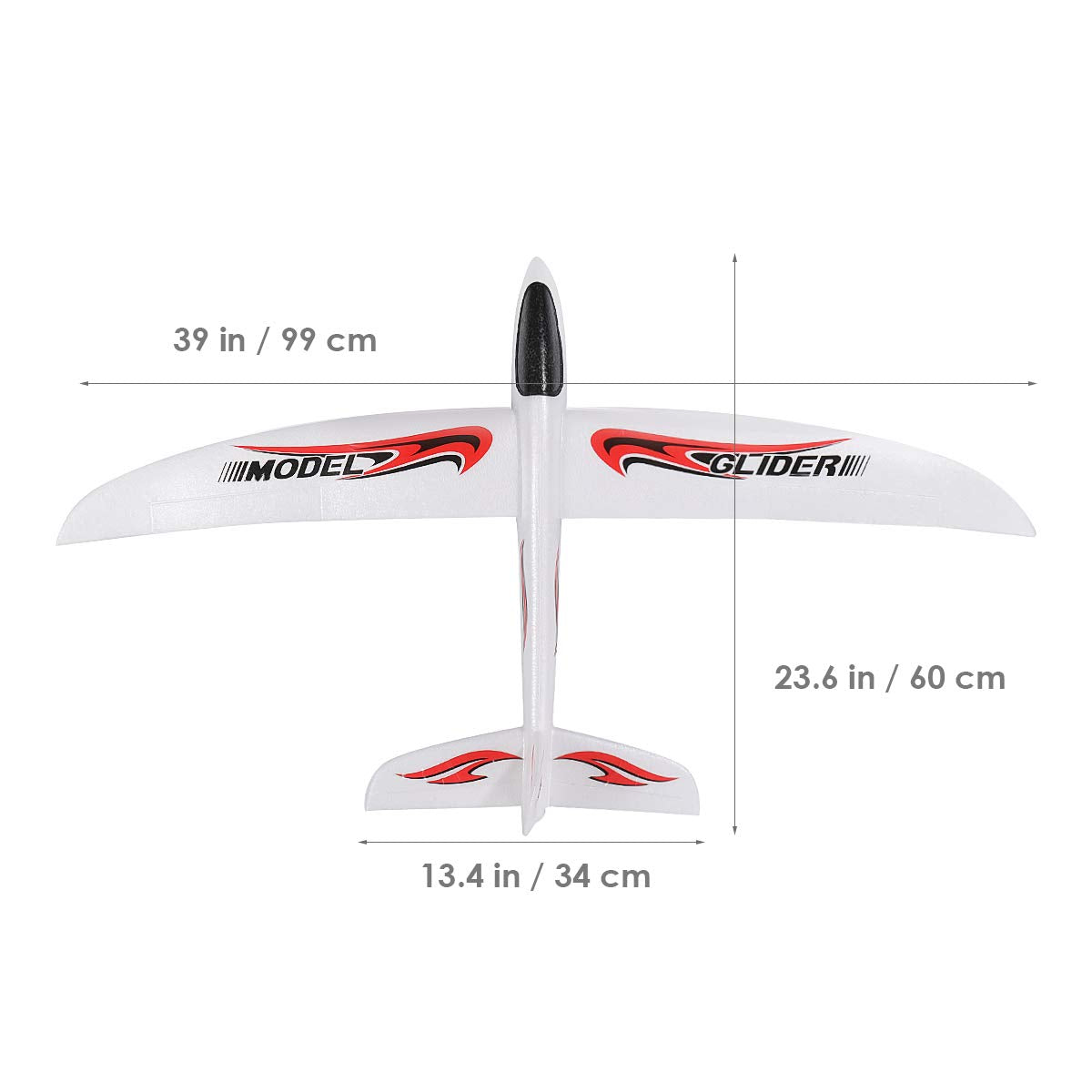 TOYANDONA 1PC Foam Glider Airplane, 39 inch Large Throwing Glider Planes Lightweight Outdoor Flying Glider Airplane Toys for Girls Boys Party Favor or Gift
