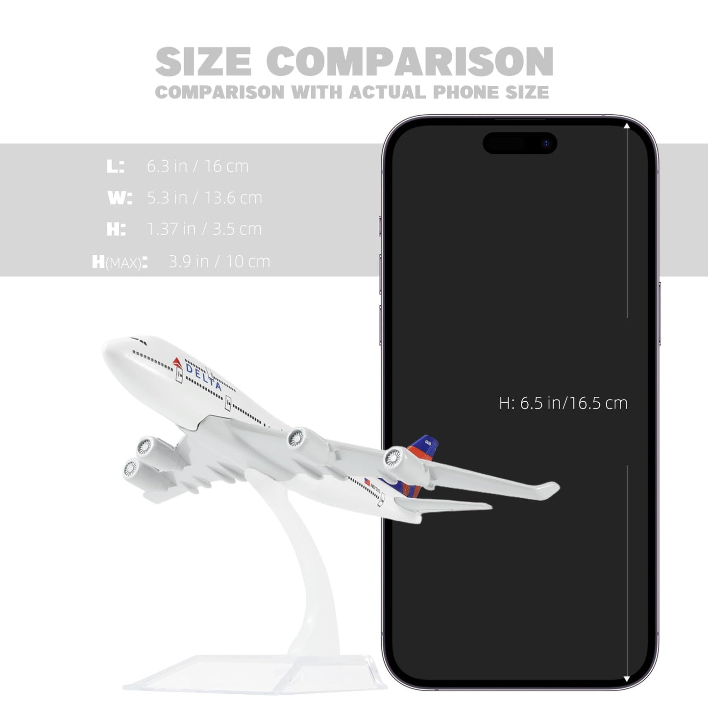 QIYUMOKE 1/400 Plane 747 Model Diecast Metal Airplane Model kit (6 inches) for Boeing 747 Airlines Plane with Stand for Aviation Gift, Desktop Display Decorations