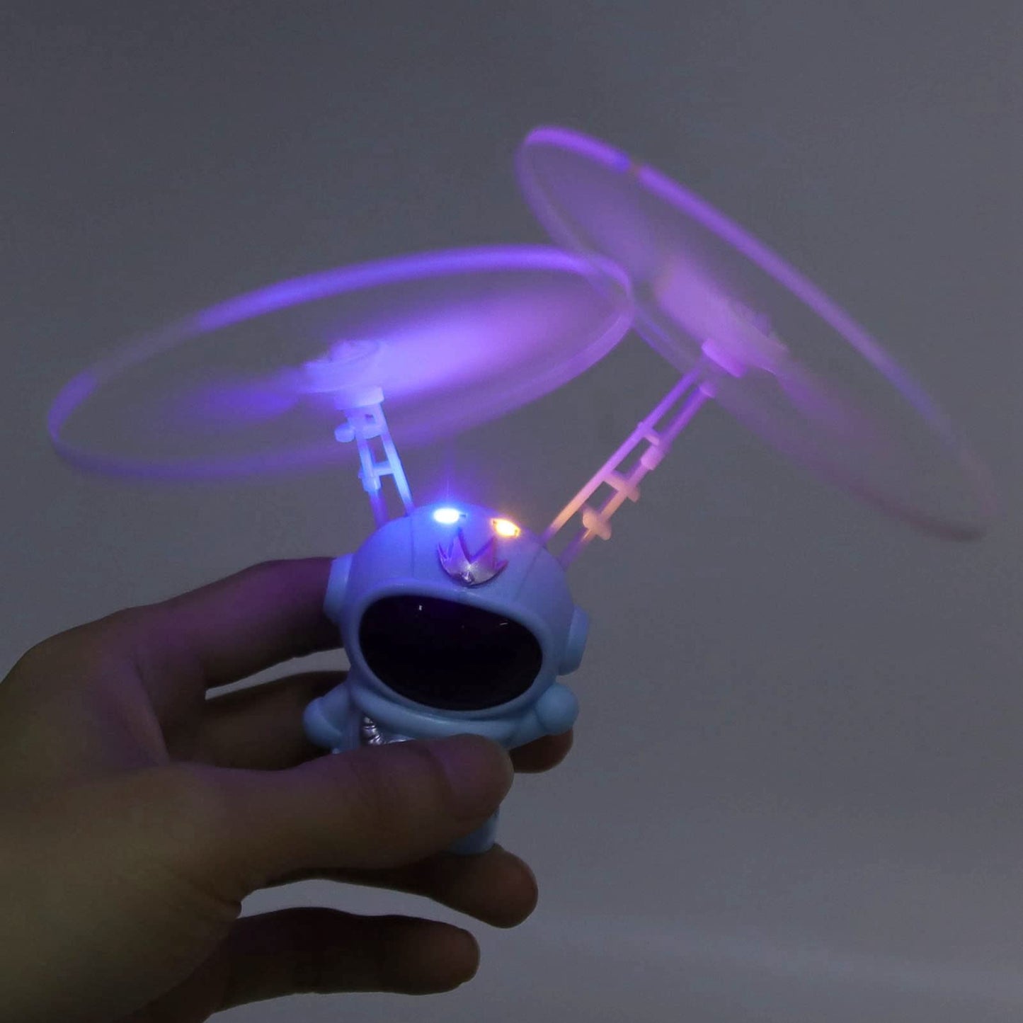 TOPINCN Astronaut Induction Flying Plaything, Levitation Aircraft Gadget with LED Lights, Stable Intelligent Hover Flying Saucer, Science Techs Desk Decor for Boys Girls Adults (Blue)
