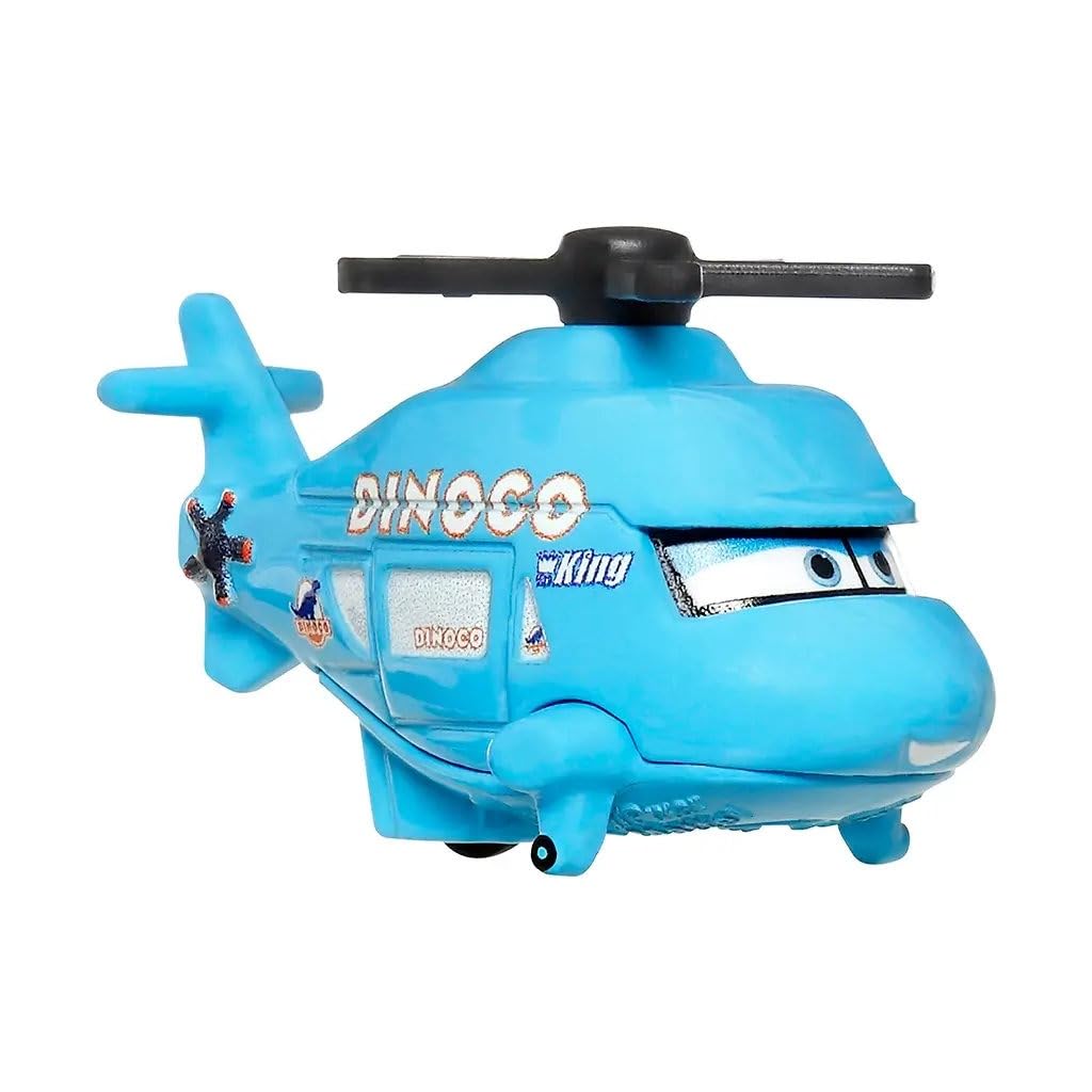 Disney Cars Mini Racers 3 Pack Sponsored by Dino Rotor Turbosky, Dinoco Cruz Ramirez, Dinoco Lightning McQueen
