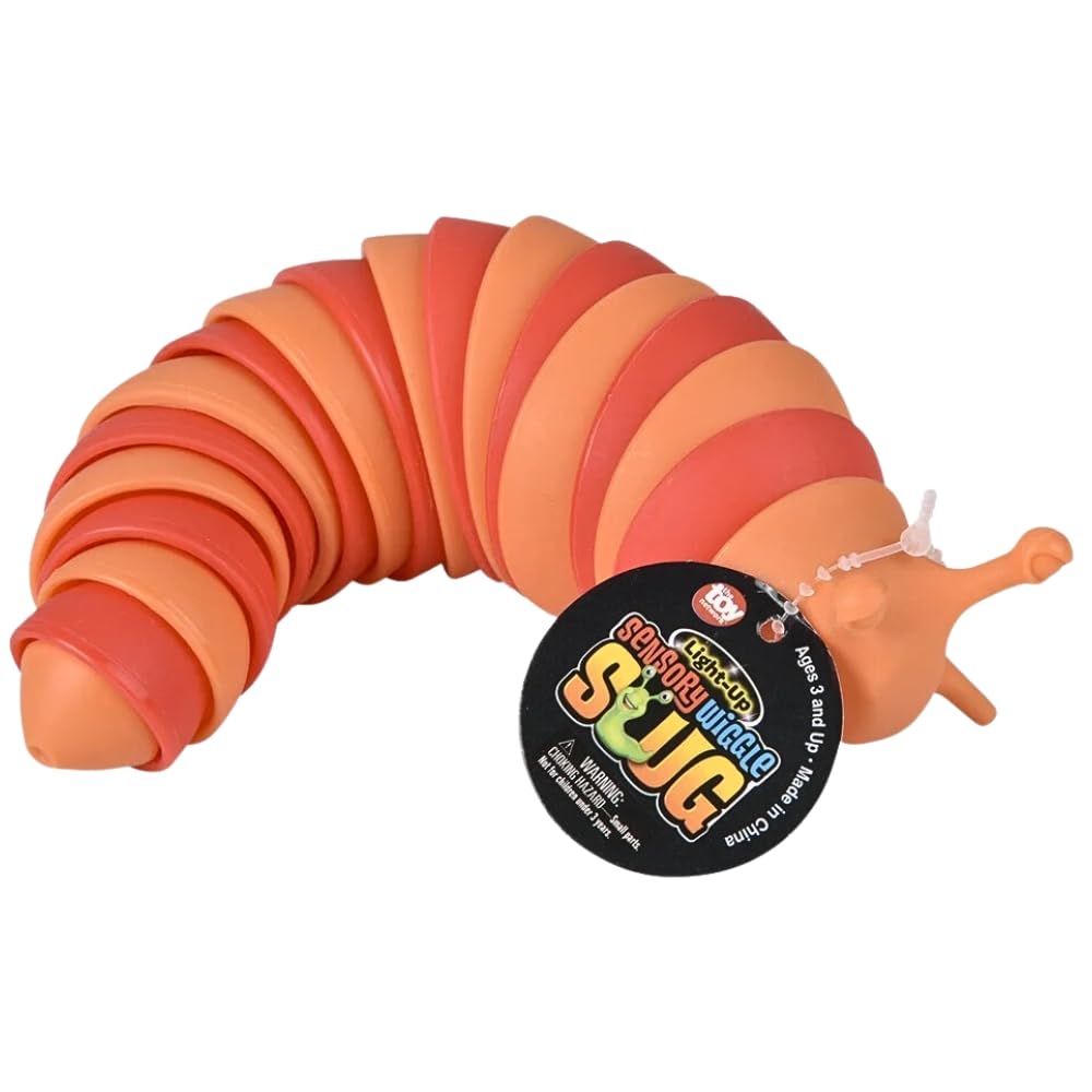 Rhode Island Novelty 7" Light-Up Wiggle Sensory Slug (1 Per Order, Style May Vary)
