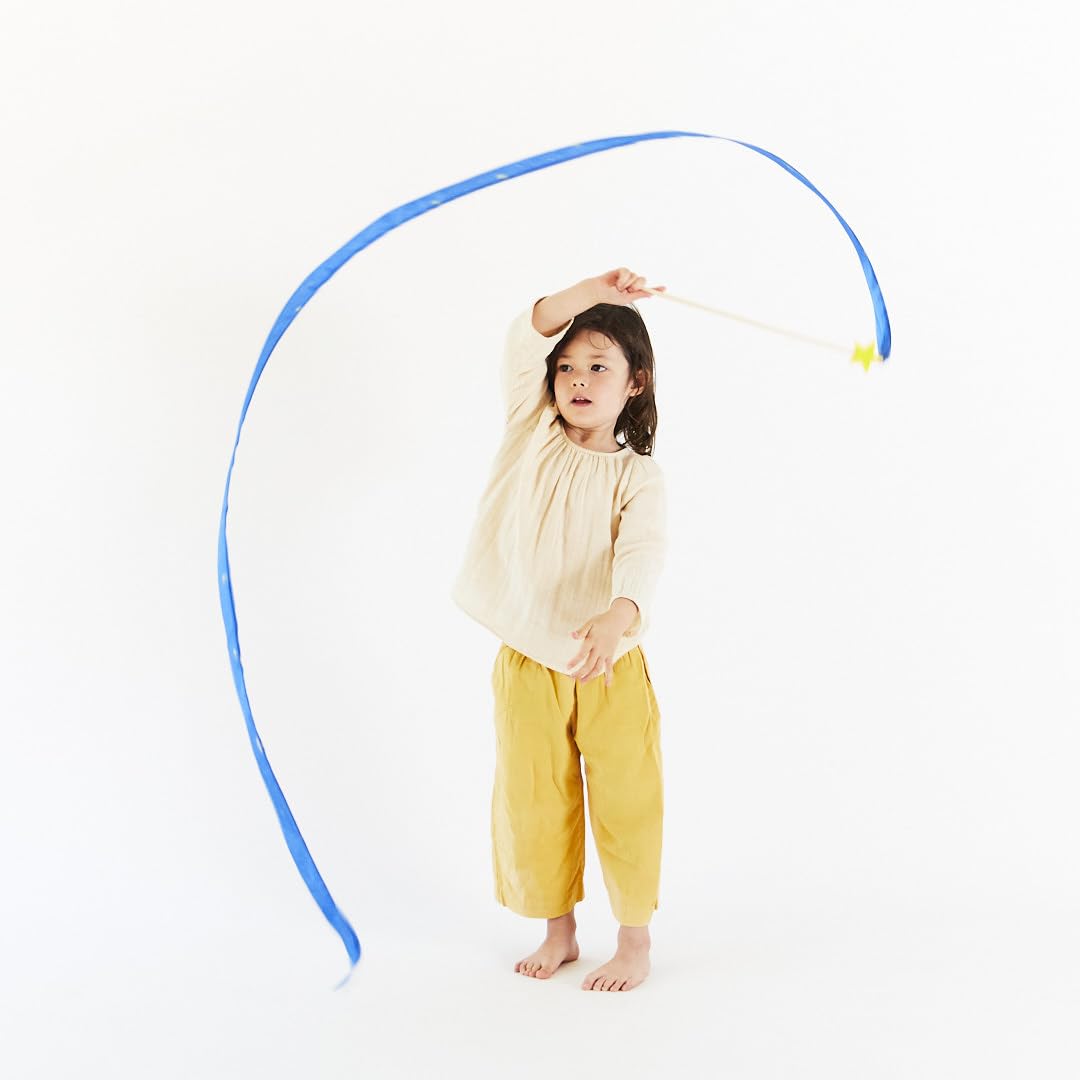 Sarah's Silks Starry Night Streamer - Pretend Play, Dance, Baton Stick Twirling, and Gymnastics Party Favors | 100% Silk and Wood Montessori and Waldorf Toys, 1 Piece