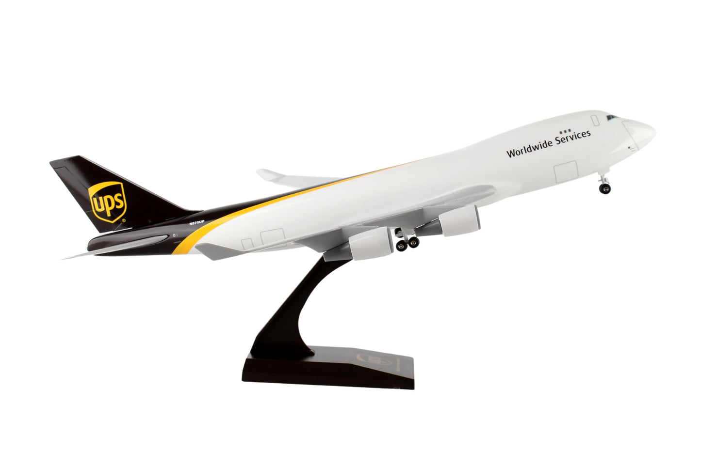 Daron Skymarks Ups 747-400F Airplane Model Building Kit with Gear 1/200-Scale, White,black