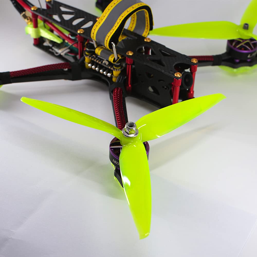 8pcs 3-Blade Props high-Speed Propellers, 7inch 180mm CW CCW for Racing Frame FPV Drone 2206-1500kv Motors,GEMFAN 7040（Yellow and Red）