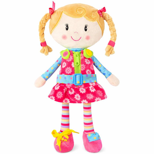 Snuggle Stuffs Sugar Snap Plush Learn to Dress Doll for Toddlers - 15" - Gifts for 2 Year Old Girls