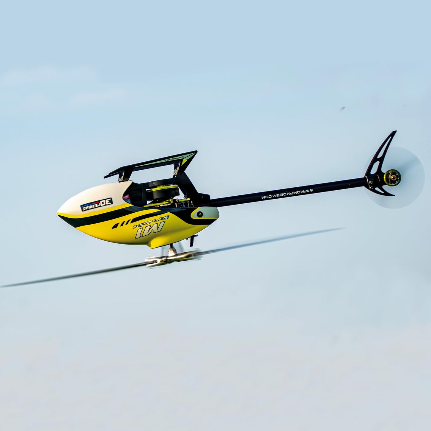 Buddy RC OMPHOBBY M1 V1 RC Helicopter for Adults - 6CH 3D Aerobatic RC Helicopters Outdoor with Dual Brushless Direct-Drive Motors, Outdoor Mini RC Aircraft for Advanced Pilots（BNF Version, Yellow）