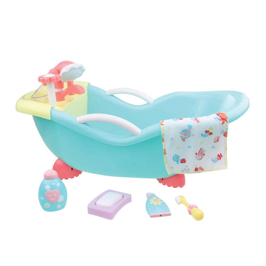 JC Toys - for Keeps Playtime! | Baby Doll Real Working Bath Set | Fits Dolls up to 16" | Shower and Faucet Really Work | Play Accessories | Ages 2+