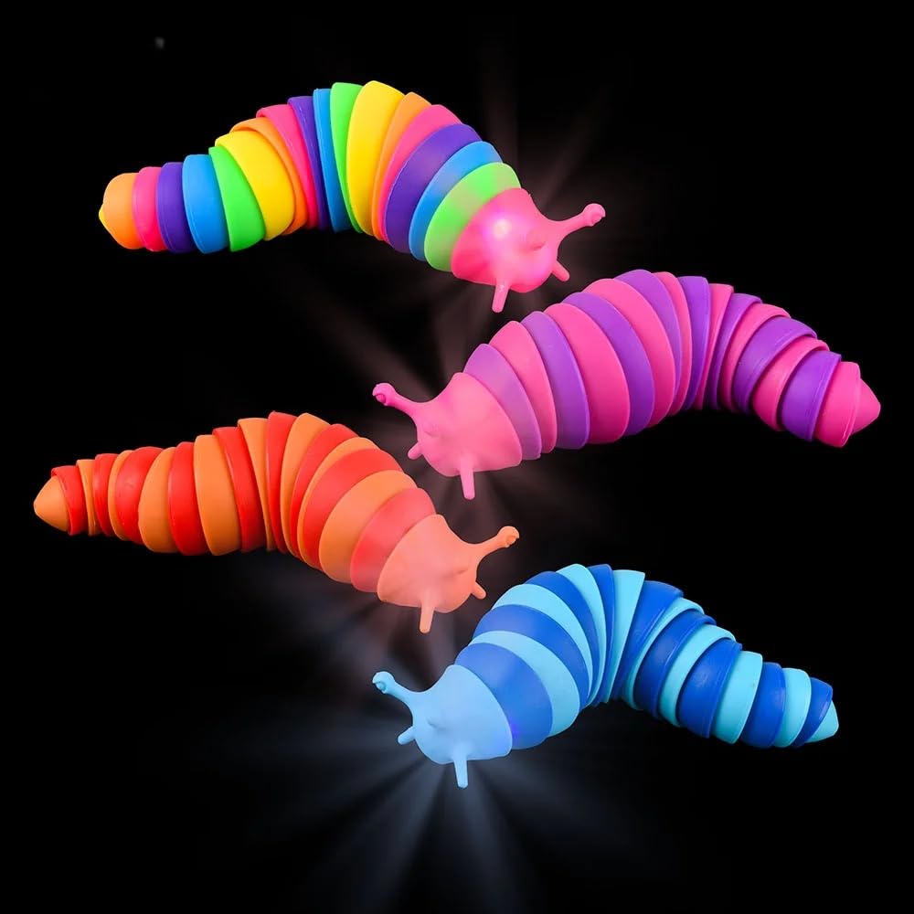 Rhode Island Novelty 7" Light-Up Wiggle Sensory Slug (1 Per Order, Style May Vary)