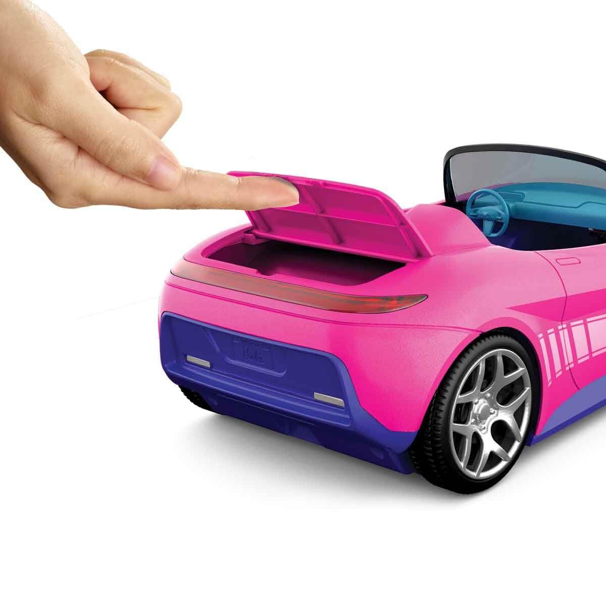 Hot Wheels Barbie RC Toy Car, Remote-Control Pink Convertible, Can Hold 2 Barbie Fashion Dolls & Trunk Opens for Storage, Sticker Sheet for Customizing
