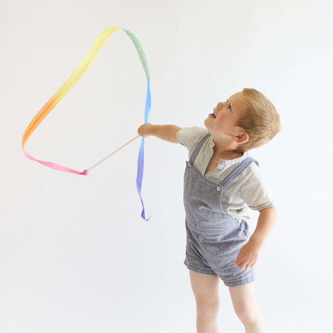 Sarah's Silks Pink Rainbow Streamer | Ribbon Dancer Toy