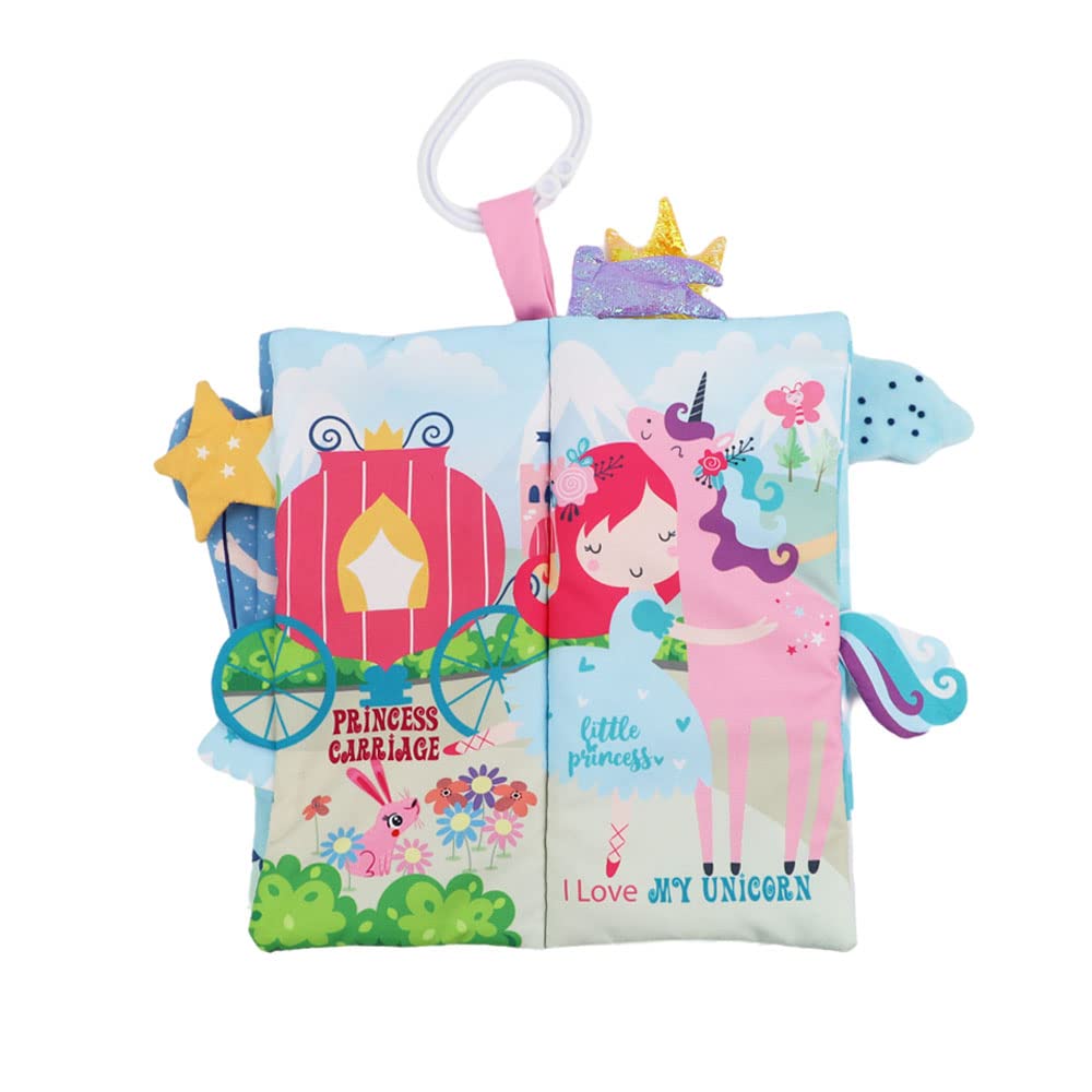 bebe mondo Unicorn Baby Crinkle Books & Mermaid Fish Teething Toy for Newborn Babies Infants 0-3-6-12-18 Months Baby Gift