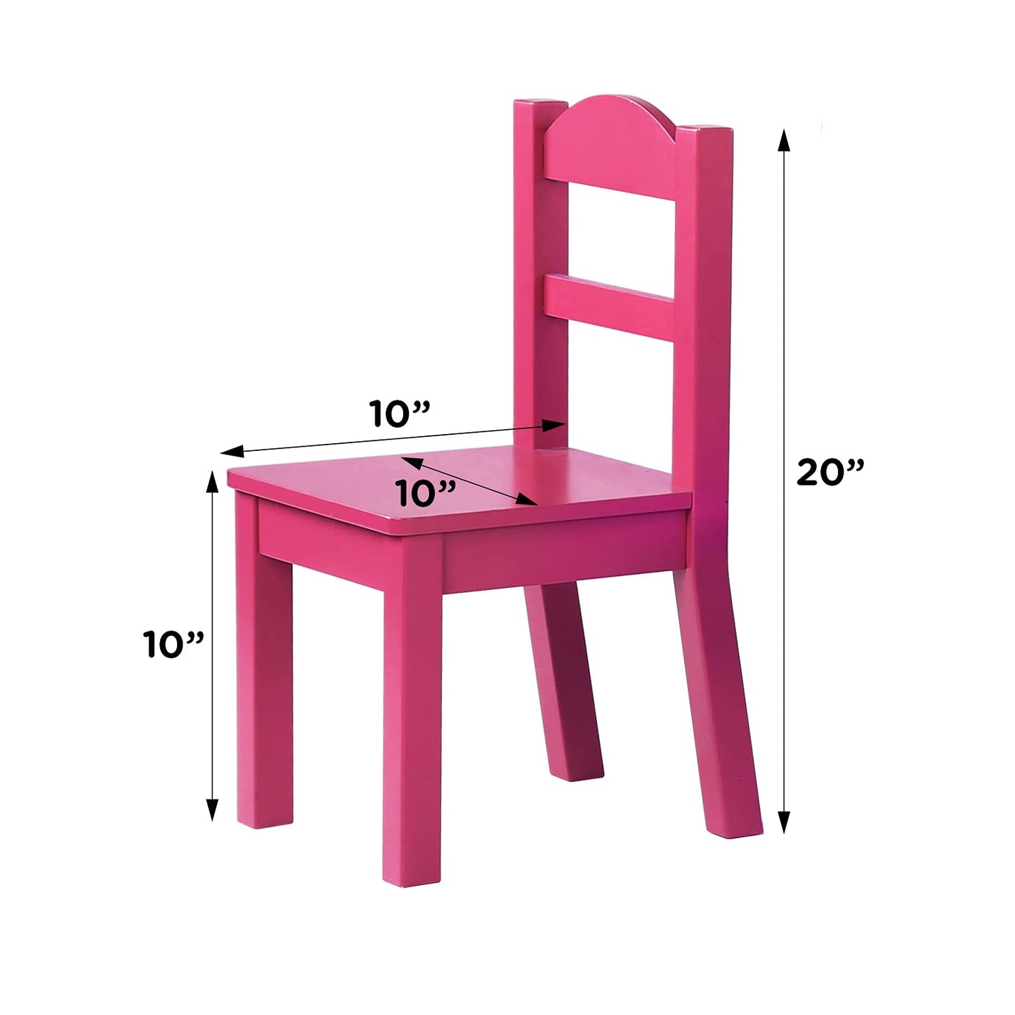 Humble Crew Kids Table and Chair Set, Toddler Activity Table with 4 Chairs for Play, Crafts, Snacks & Learning, Wooden Kids Furniture for Playroom & Bedroom, White/Pink/Purple/Aqua