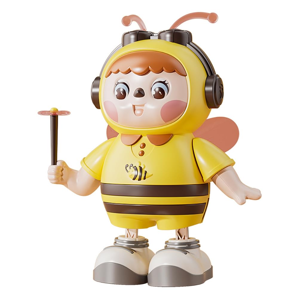 Miracland Dancing Bee Musical Toy - Baby Crawling Robot with Cool Lights & Dynamic Music, Moving Legs, Twisting Body & Moving Eyes (Pink Wings)