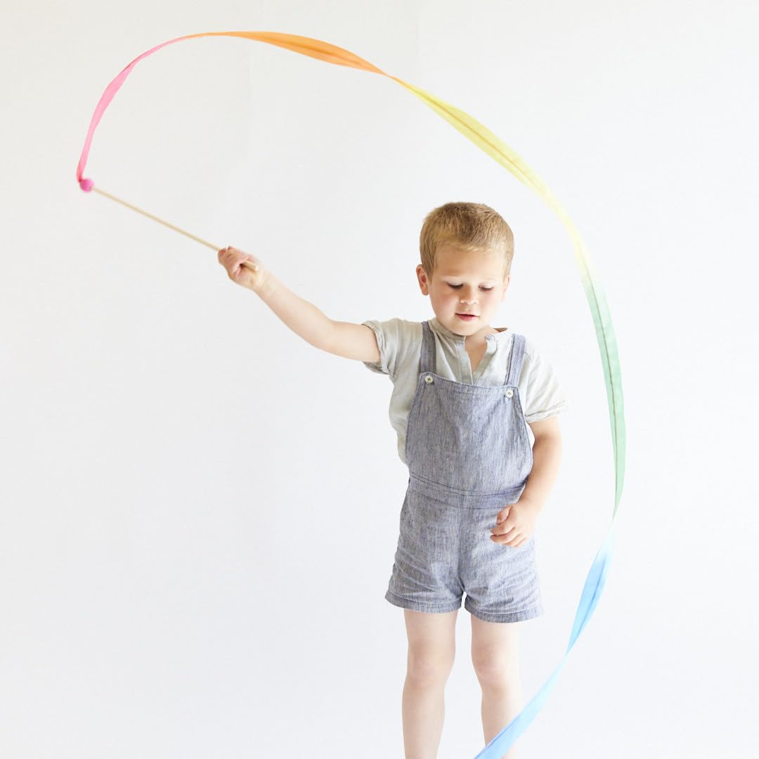 Sarah's Silks Pink Rainbow Streamer | Ribbon Dancer Toy