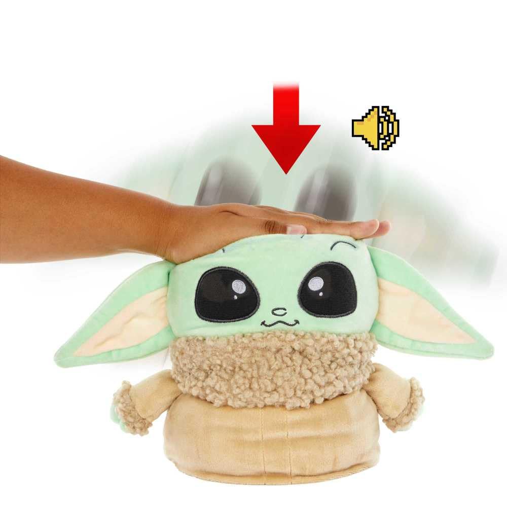 Mattel Star Wars Jumping Grogu Plush Toy with Jump Action & Sounds, Soft Doll Inspired by Star Wars Mandalorian Book of Boba Fett