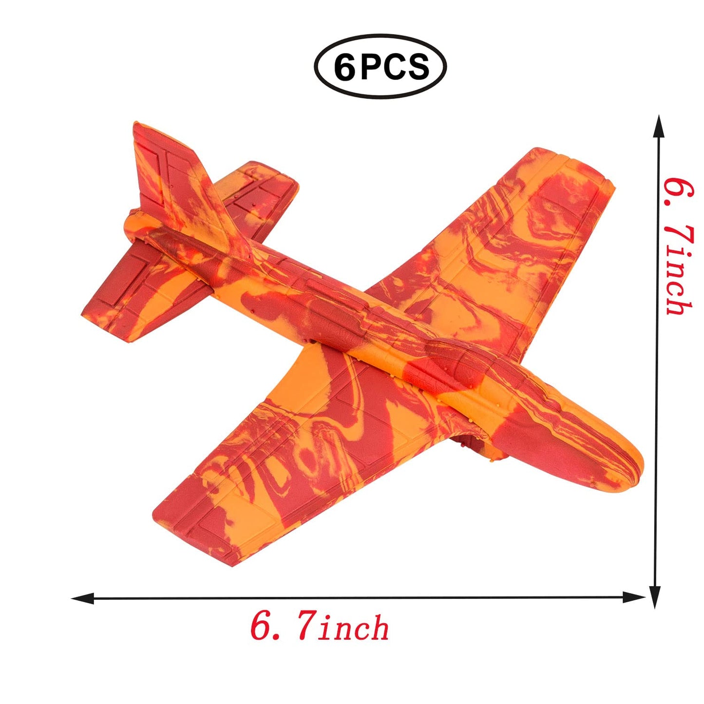 US Sense 6Pcs Foam Airplanes Glider Outdoor Toy -Glider Planes for Kids - Foam Planes for Kids - Perfect Party Favor or Goodie Bag Toy - Fulfill Your Child's Aviation Dreams