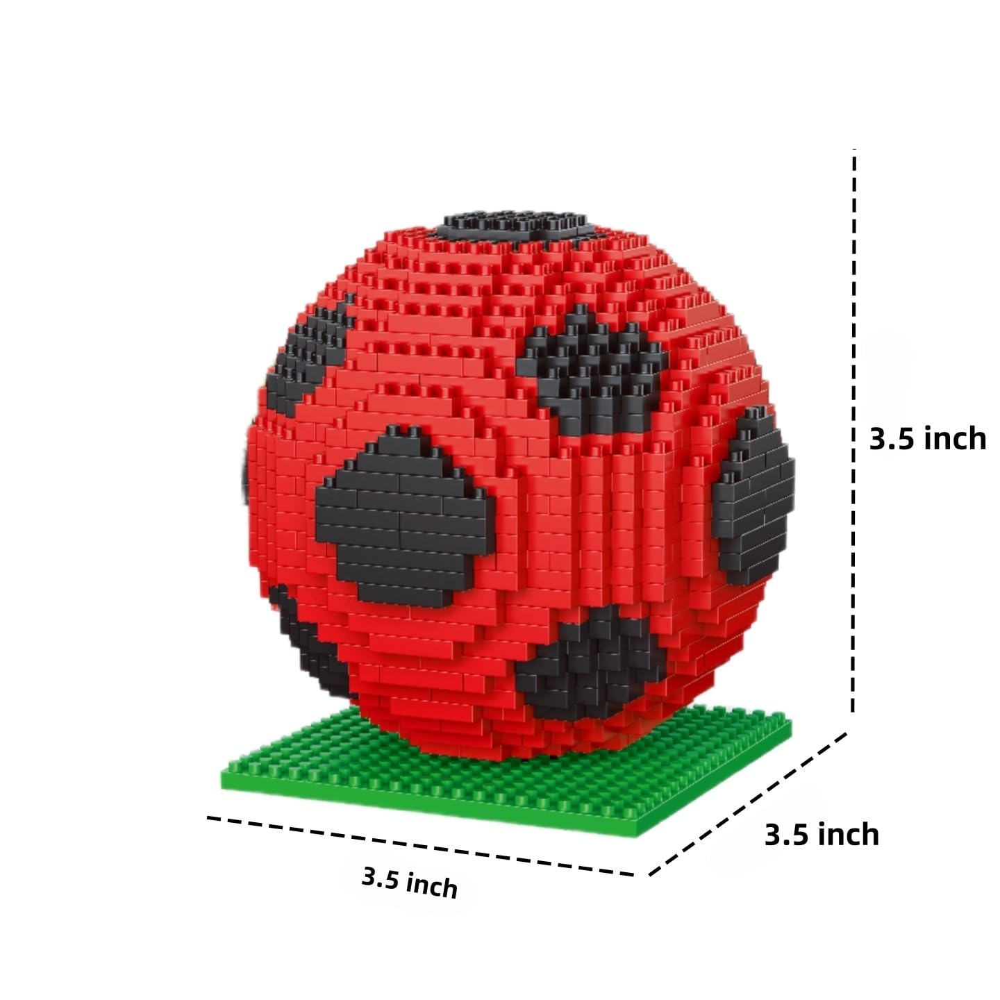 alltogetho Red Soccer Ball Building Blocks Kit – 900+ Micro Mini Bricks for Desk Decor, Classroom Learning & Collector Display, The Toys for Sports Enthusiasts