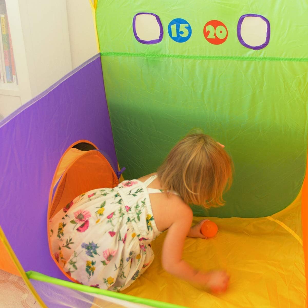 Alvantor® Kids Tent Play Tent Fun Toss It Game Zone 3-in-1 Pop Up Play Tunnel Indoor Outdoor Great Game & Toy Gift for Children (Include 4 Balls)