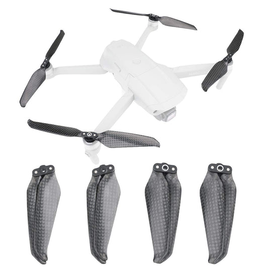 RCGEEK Compatible with Mavic Air 2 Carbon Fiber Propellers Blades Low Noise Props 7238 Quiet Propellers Replacement Accessories Drone Quick Release Foldable Wings