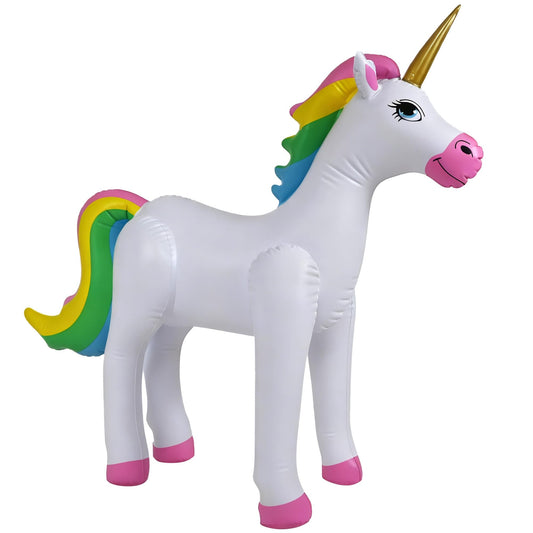 Jet Creations 38" Inflatable Unicorn, Large Self-Standing Cute Rainbow Unicorn for Pool Parties & Birthday Decorations, Adorable Toy Gift for Kids Girls Indoor Outdoor