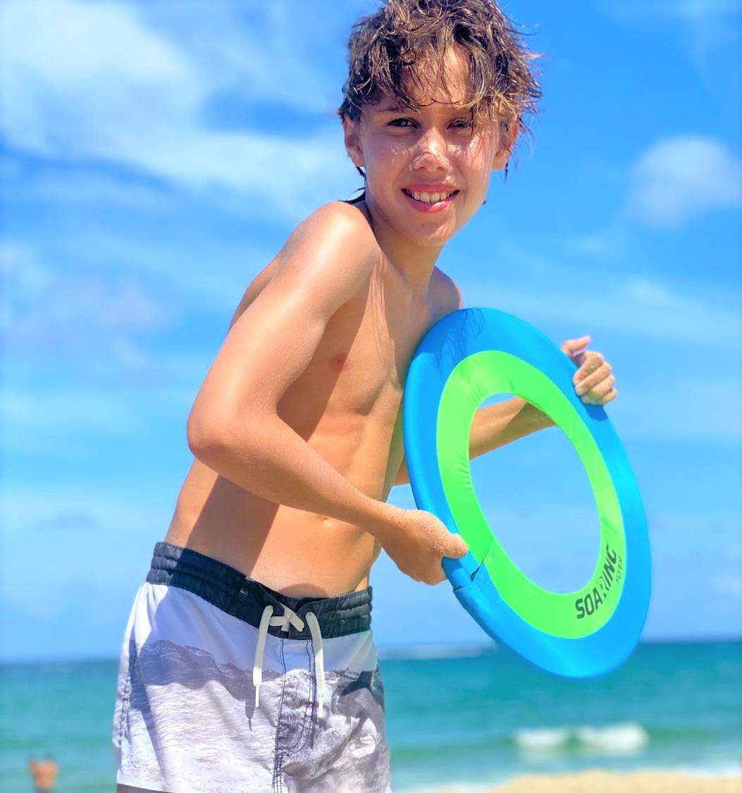 JA-RU Soft Giant Frisbee Throwing Disc 16" (3 Unit Assorted) Soaring Flyer Splash Fun Aqua Flyer Lightweight. Flying Discs for Kids & Adult Toys. Safe Easy and Professional. Plus Bouncy Ball.5138-3p