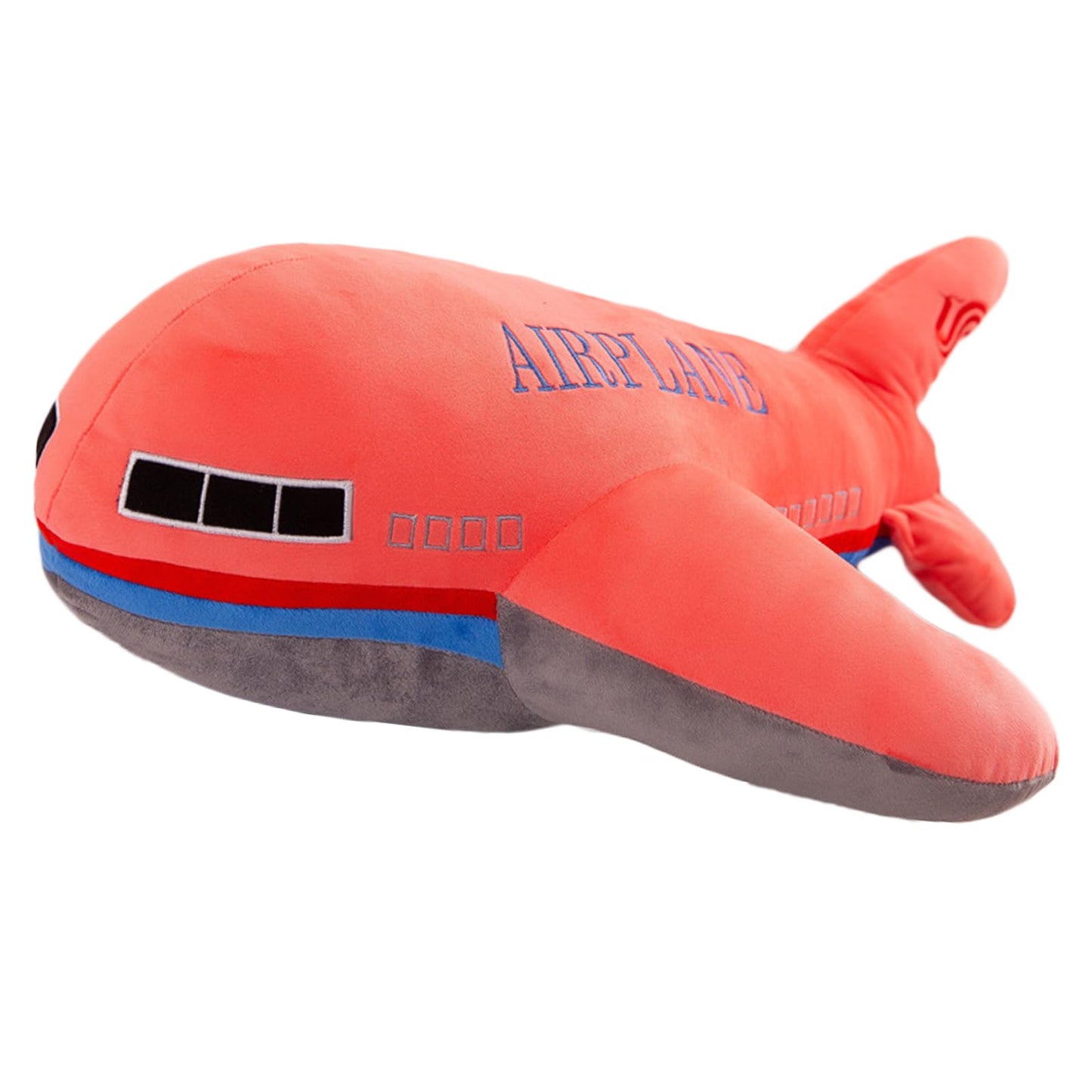 zhidiloveyou 15.7" Airplane Plush Red Stuffed Plane Toy Aircraft Hug Pillow Gifts for Kids