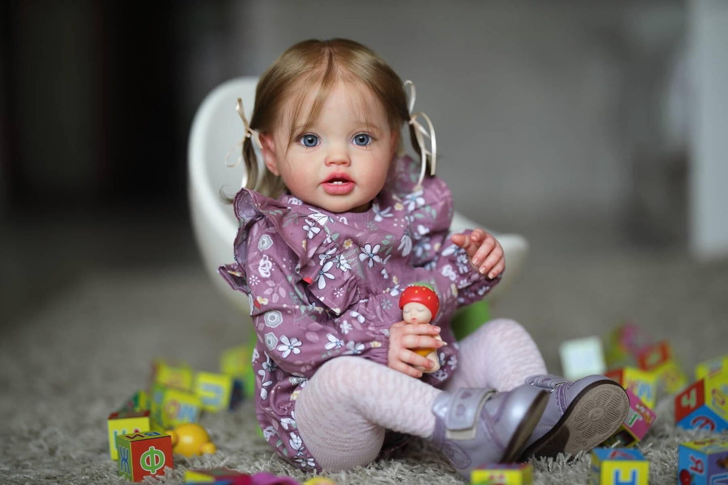 Angelbaby Soft Reborn Baby Dolls Realistic Reborn Toddler Girl 24 inches Lifelike Newborn Silicone Baby So Alive Doll Look Real Cute Beautiful Weighted Bebe Reborns Girl Life Size Detailed Kid Toys