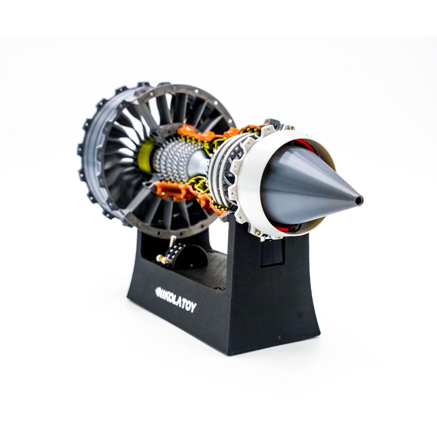 NikolaToy TR900 Turbofan Engine Model Kit – 1:20 Scale Turbojet Aircraft Engine – 3D Printed Mechanical Science Education Toy Aviation Enthusiast Gift – Deluxe Version (Finished)