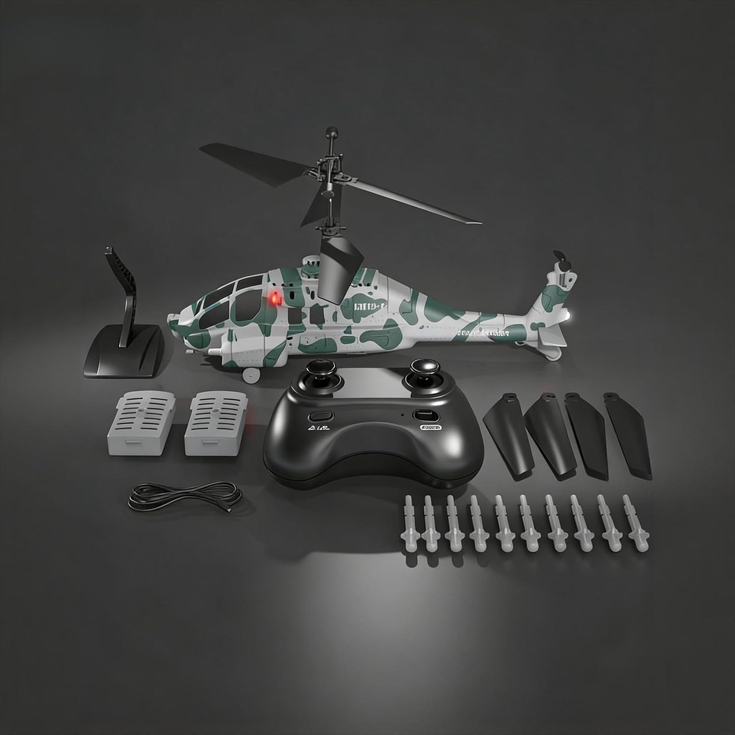 OBEST Camouflage RC Helicopter, Remote Control Military Helicopter with 2.4G 3.5CH, Missile Launch, One-Key Takeoff/Landing, Altitude Hold, 60M Control Distance
