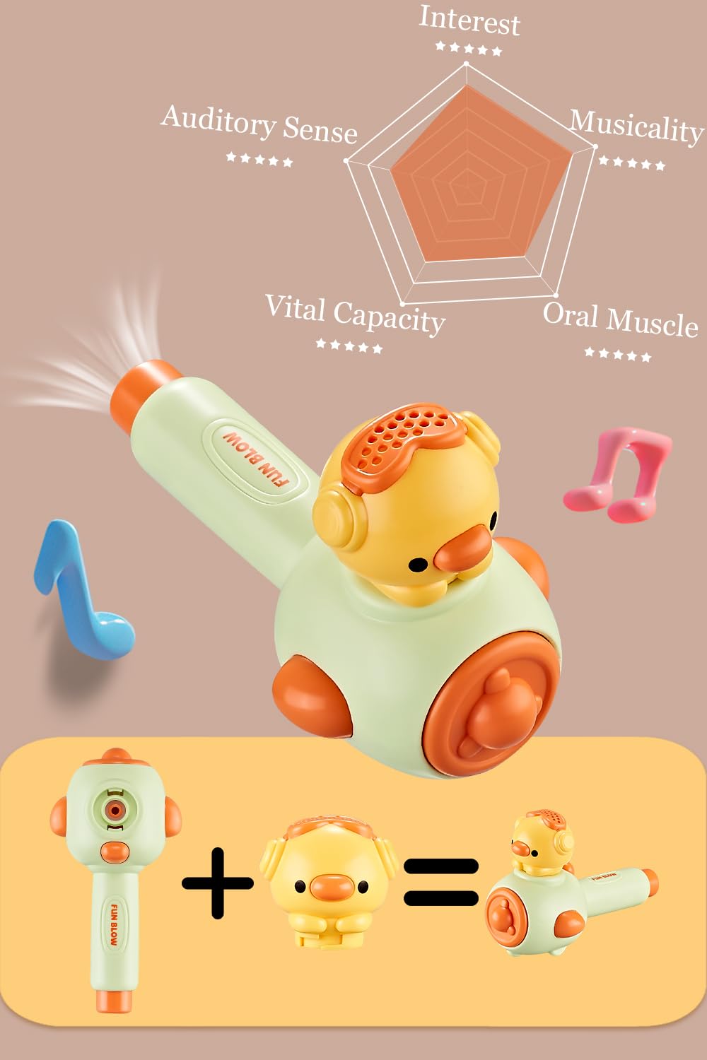 ARHEQI Breathing Exerciser for Kids, Sensory Toys with Whistle, Floating Blow Pipe Balls, Balloon Launcher, Autism Speech Therapy Toys for 3 4 5 6 7 Year Old Boys Girls Gifts- Green