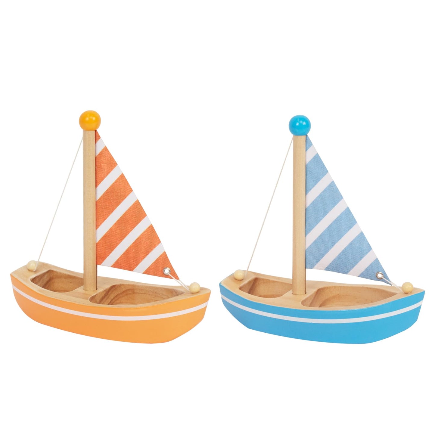 Wooden Bath Toys, 2 Pcs Sailboats for Kids, Pretend Play Motor Skills, Kids Bath Toy Floating Boat