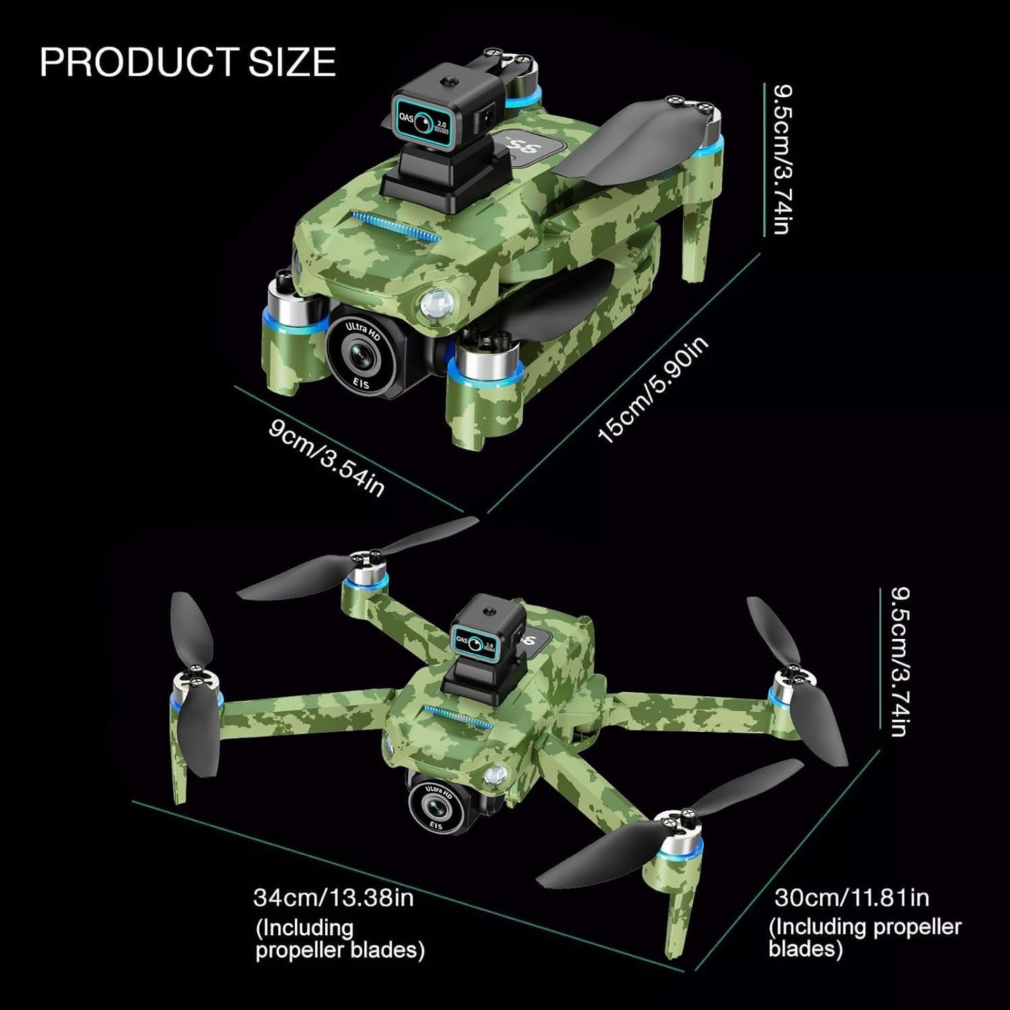 4K GPS Drone with Camera for Adults - 5G Remote Controller with 5.9 Inch Screen,Under 249g，Obstacle Avoidance, 60 Min Flight, Foldable Drone for Adults Beginners.（camouflage）