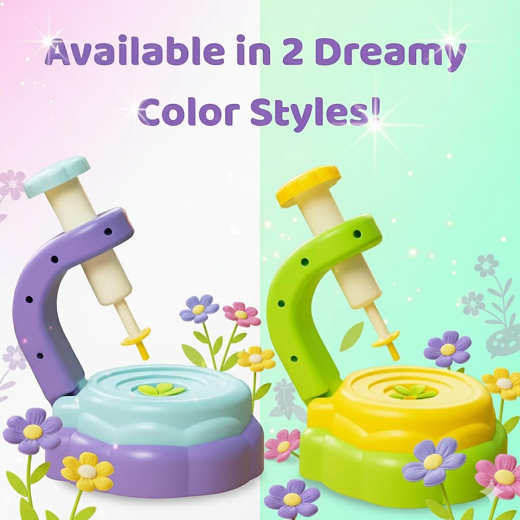 Fabric Flower Bouquets Toys, DIY Craft Kits Toys for Kids - Flowers Market Toy, Build Your Flower Bouquet, Arts & Crafts for 3+ Year Toddler Girl, Educational Activity Preschool B-Day Gifts
