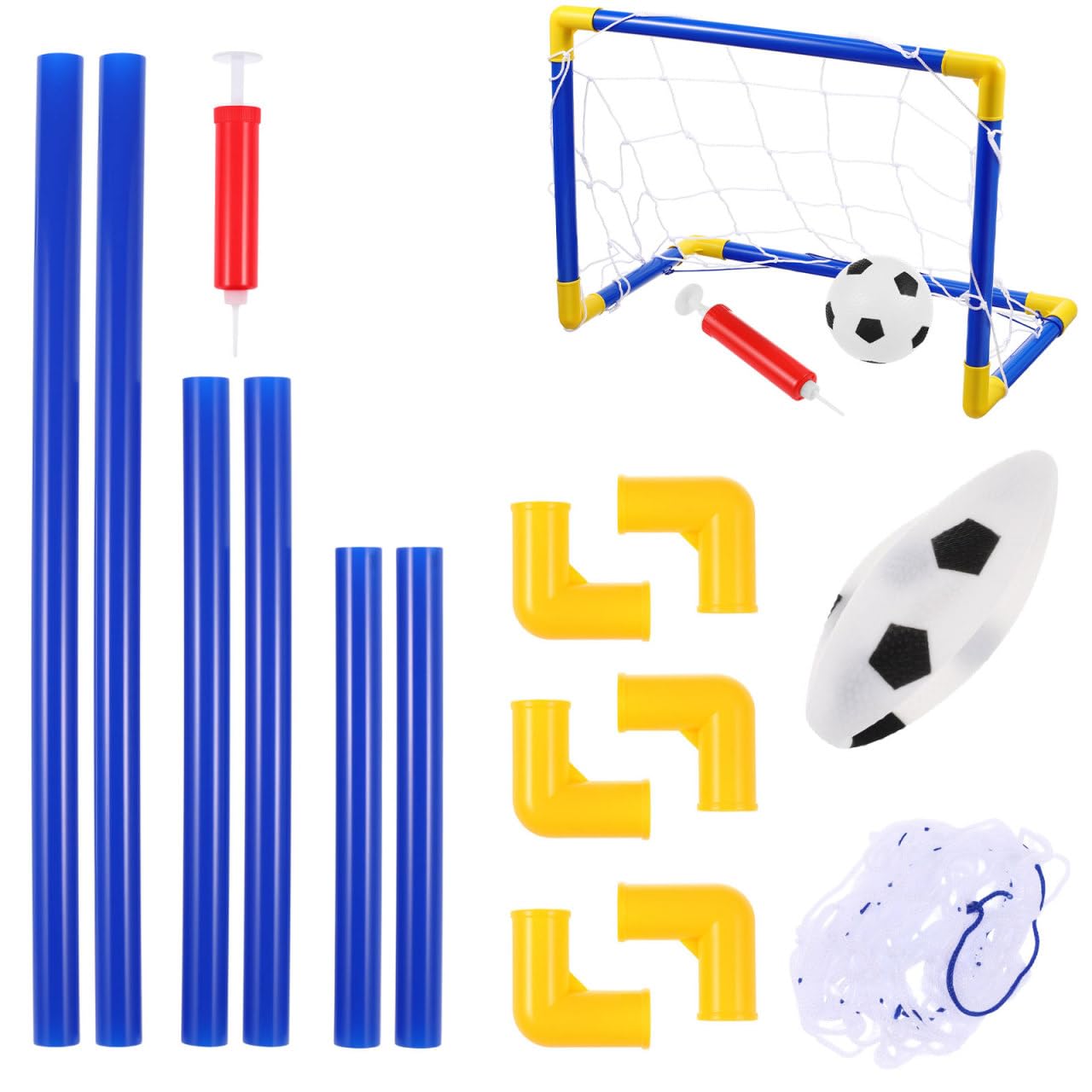 Kisangel Mini Soccer Goal Set for Kids 8-12 Indoor Outdoor Foldable Football Goal Door Lightweight Plastic Soccer Net for Backyard Training and Family Sports 12.5X17.6X9.9 Inches
