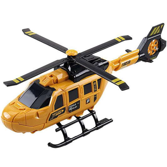 Rinnland Rescue Helicotper Toy for Kids with Wind-up Propellers, 1 DIY Pilot Figure Included – Cockpit Door Can Open