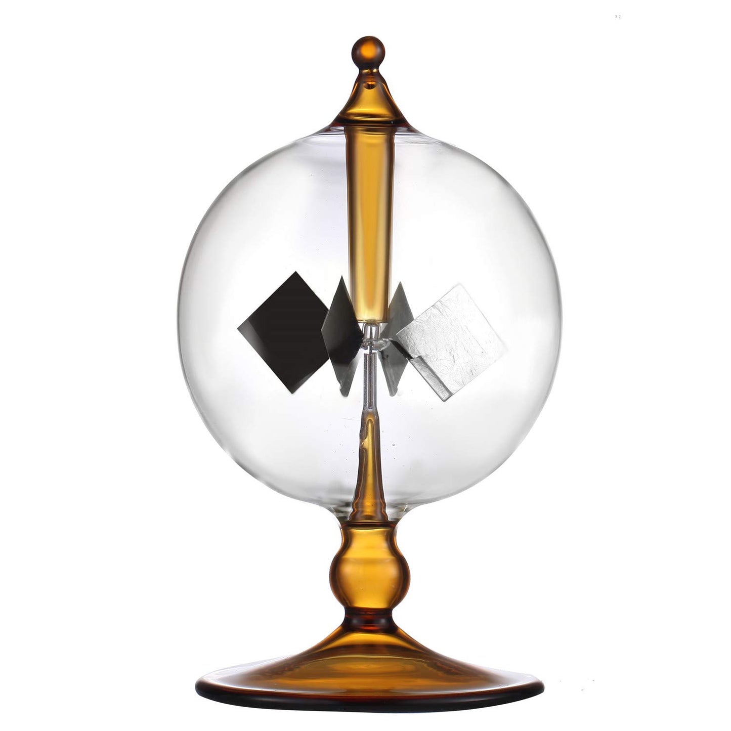 DORAMI Orange Solar Power Crookes Radiometer Solar Energy Spinning Vanes Glass Windmill Gift Home Desk Decoration
