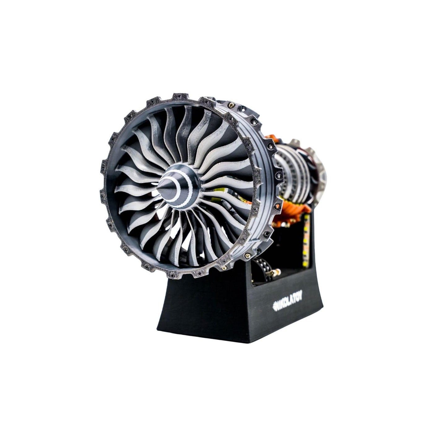 NikolaToy TR900 Turbofan Engine Model Kit – 1:20 Scale Turbojet Aircraft Engine – 3D Printed Mechanical Science Education Toy Aviation Enthusiast Gift – Deluxe Version (Finished)
