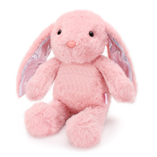 VANLINNY Easter Bunny Stuffed Animal, Pink Bunny Plush with Glitter Spot Long Ears, Huggable and Soft Rabbit Plush Toy, Easter Gifts for Kids, Xmas Birthday Gift for Boys, Girls and Toddlers