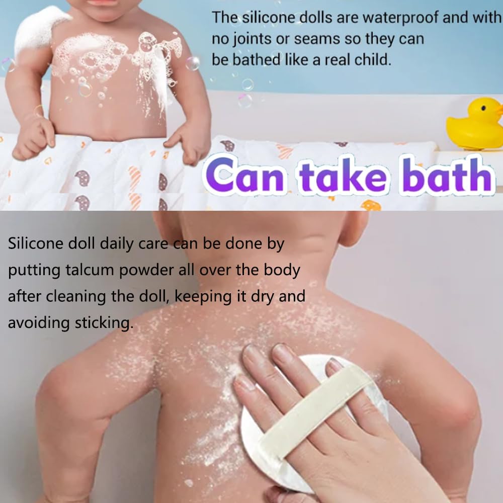 Abenduot Silicone Baby Doll - 15" Reborn Baby Dolls Silicone Full Body, Anatomically Correct Newborn Real Life Baby Doll with Feeding Kit & Box for Kids Age 3+