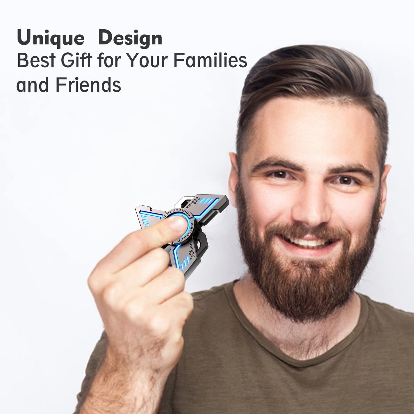 INNÔPLUS Fidget Spinner, Fidget Spinners Cool, Fidget Spinners for Adults, Stress Anxiety ADHD Relief Figets Toy, Fidget Light Up Spinner, Metal Finger Hand Spinner Toy with Luminous Light