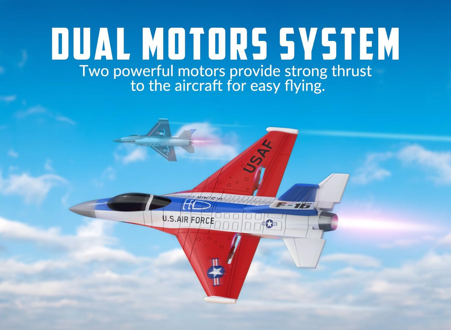 volantexrc RC Plane F-16 Fighting Falcon - 2.4Ghz 2CH Remote Control Airplane Jet Fighter Ready to Fly with Cool Lights, for Beginners,Adults (762-4)