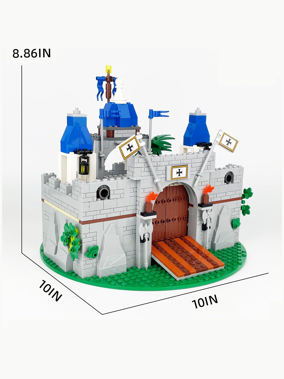 Piegricdiat Medieval Knight Castle Building Blocks Set – Comes with 12 Knights Figures , Compatible with Lego Medieval Town Square House Toys , for Adults & Children Ages 6+