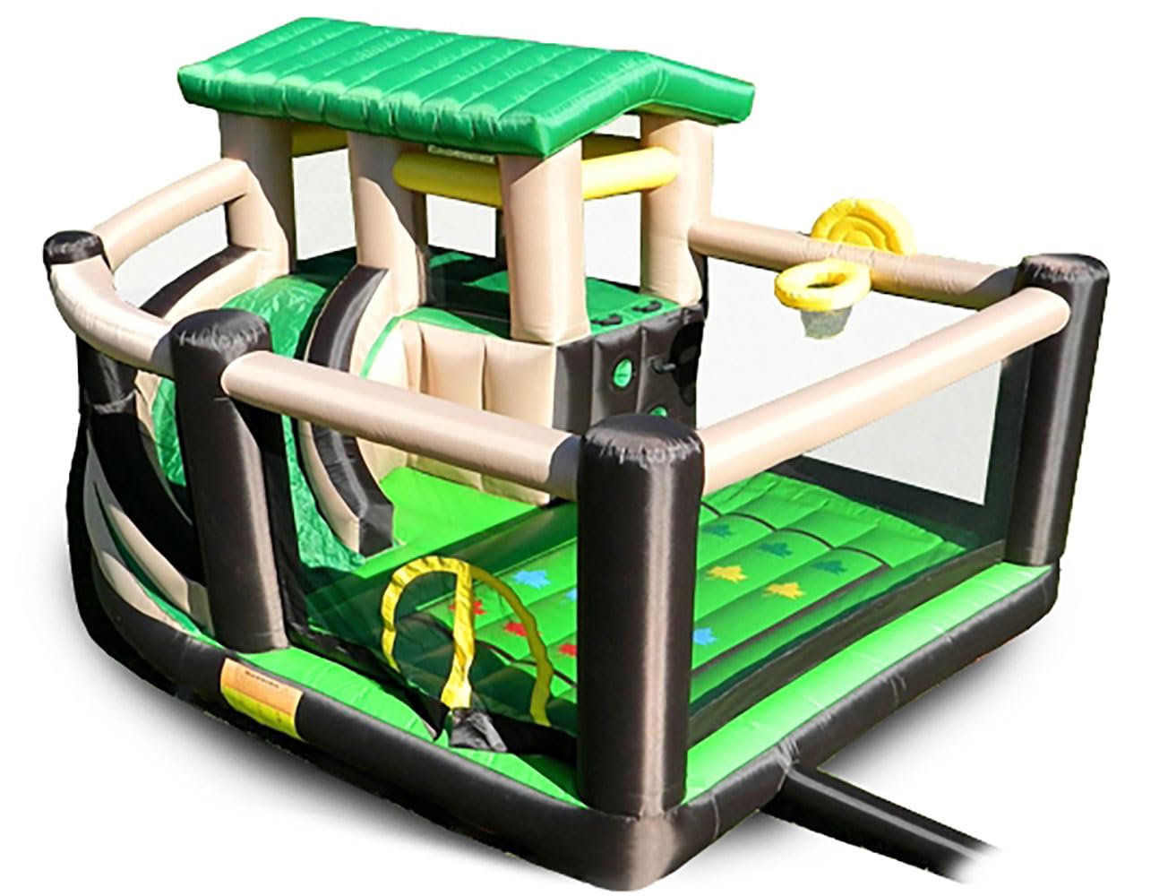 Island Hopper Fort All Sport 7-in-1 Kids Inflatable Bounce House – Climbing Wall, Slide, Soccer Goal, Basketball Hoop & More – Outdoor & Indoor Bounce House with Durable PVC & Fast Setup