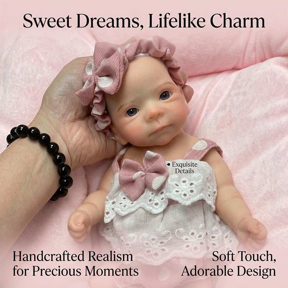 Aniiyy 10Inch Full Body Silicone Baby Dolls Can Open Mouth Silicone Reborn Newborn Girl Dolls that Look Real