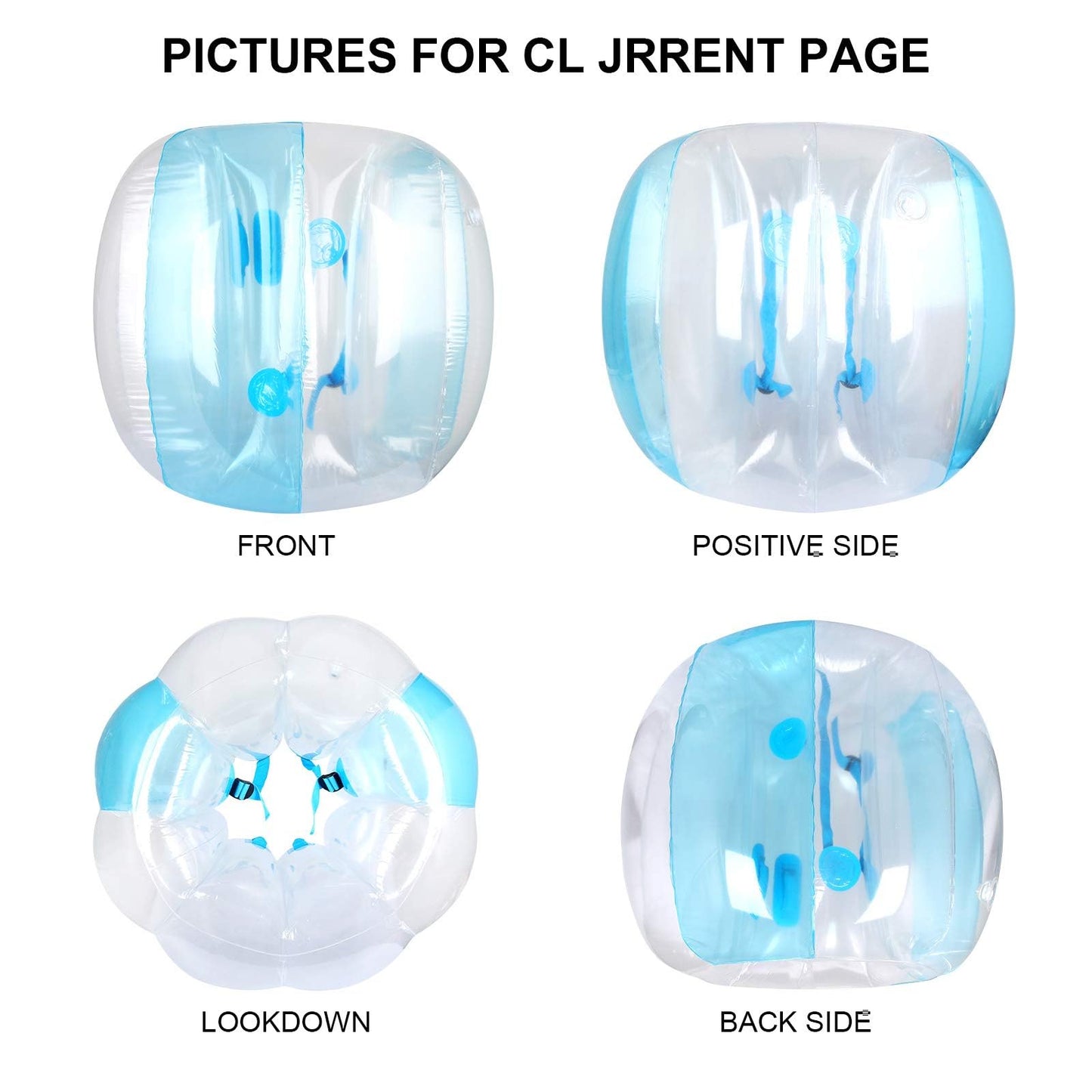 Inflatable Bumper Balls for Adults Human Hamster Balls for Adults Inflatable Lawn Game Ball 0.3mm Ultra-Thick PVC Toys Body Bumpers Ball Full Body for Outdoor Team Gaming Play (1PC (4FT Blue+White))