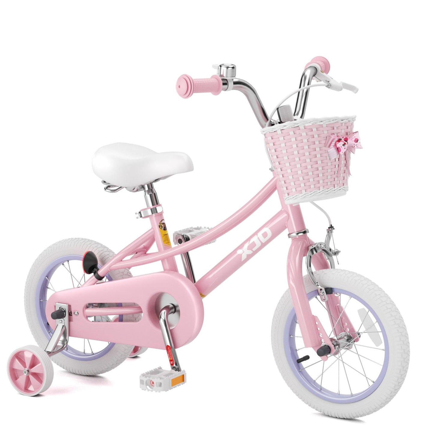 XJD Girls Bike for 2-12 Years Old Kids 12 14 16 20 Inch Toddler Bike, Kids Bike with Training Wheels,Adjustable Seat and Handlebar (12 Inch with Training Wheels, Pink)