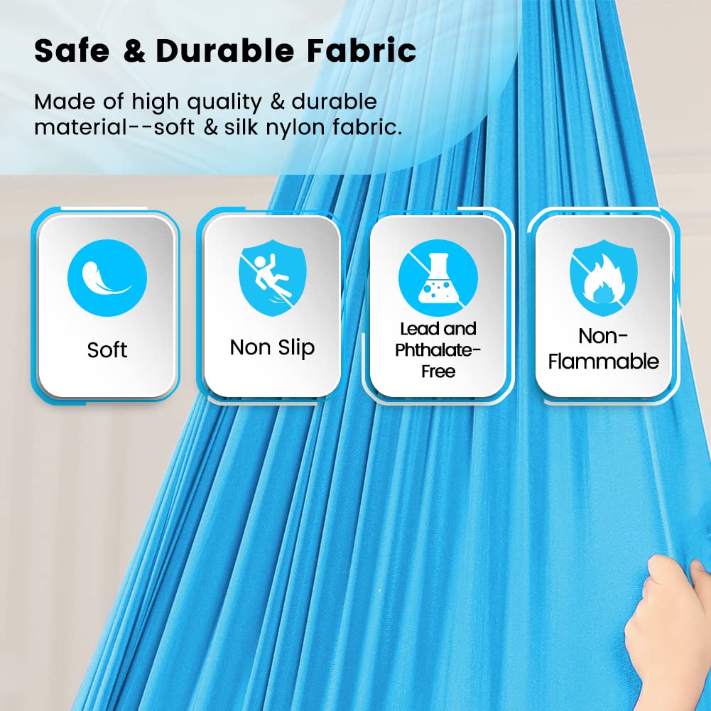 Sensory Swing for Kids Special Need Hardware Included, Indoor Outdoor Hanger for Calming & Relaxing, Cuddle Swing Happy for Autism, ADHD Therapy Aspergers Hug Like Snuggle Swing Hammock Sensory Chair