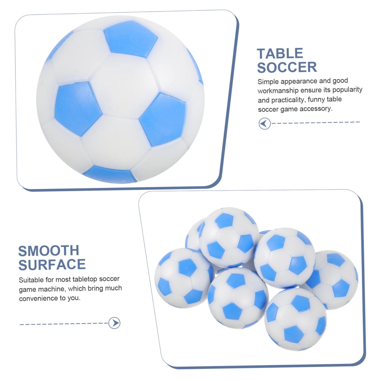HOOTNEE 8pcs Pattern Foosball Balls Tabletop Soccer Balls Desktop Soccer Game Accessories