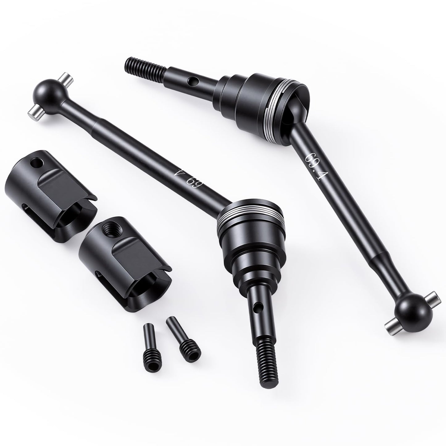 QUPA AM STORE Carbon Steel Front/Rear Driveshafts with Drive Cups for Tra-xxas 1/16 Mini XRT 3S Monster Truck Upgrades (Rear)