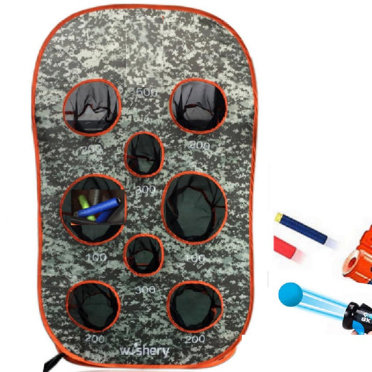 wishery Kids Large Target. Shooting Practice Toy with Storage Net for Boys. Perfect for Indoor & Outdoor Nerf Party, Nerf War or Birthday Gift